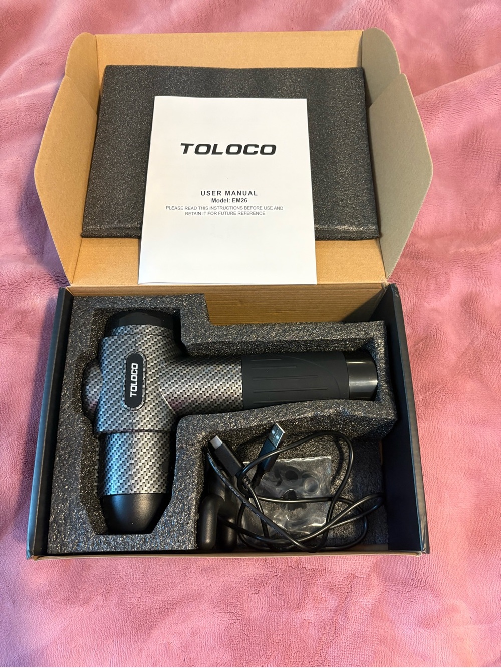 Gray Percussion Massage Gun – Portable Deep Muscle Relief